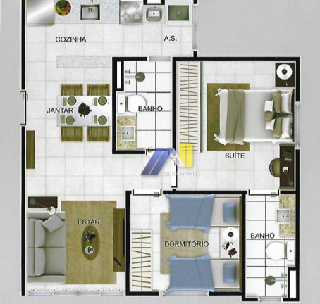 Imagem Apartamento com 2 Quartos à Venda, 130 m² em Fátima Iii - Pouso Alegre Imagem Apartamento com 2 Quartos à Venda, 130 m² em Fátima Iii - Pouso Alegre