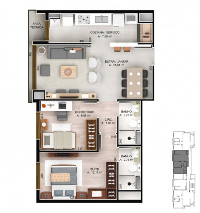 Imagem Imóvel com 1 Quarto à Venda, 45 m² em Jardim Botânico - Porto Alegre