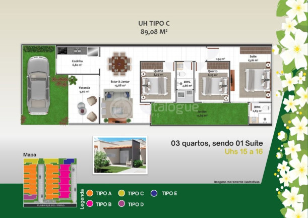 Imagem Casa de Condomínio com 3 Quartos à Venda, 107 m² em Parque Das árvores - Parnamirim