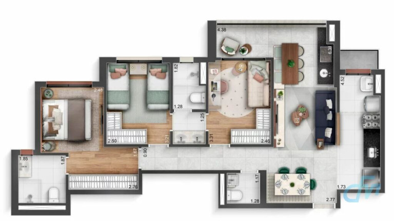 Imagem Apartamento com 3 Quartos à Venda, 83 m² em Vila Mogilar - Mogi Das Cruzes