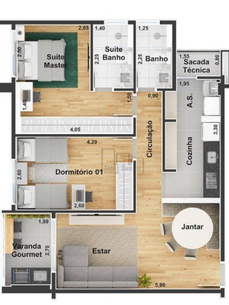 Apartamento com 2 Quartos à Venda, 76 m² em Alto Da Boa Vista - Sorocaba
