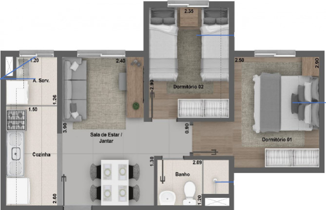 Imagem Apartamento com 1 Quarto à Venda, 38 m² em Cidade Nova São Miguel - São Paulo