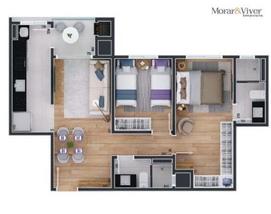 Imagem Apartamento com 2 Quartos à Venda, 55 m² em Aristocrata - São José Dos Pinhais