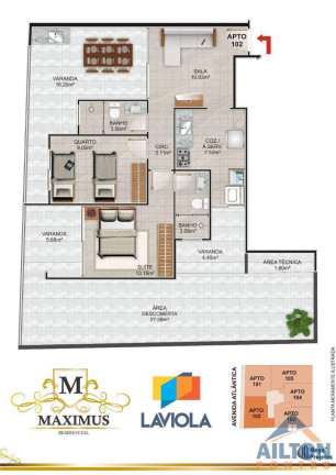 Imagem Apartamento com 2 Quartos à Venda, 69 m² em Praia Do Morro - Guarapari
