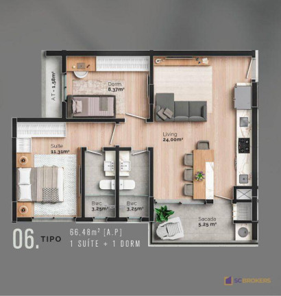 Imagem Apartamento com 2 Quartos à Venda, 62 m² em São Judas - Itajaí