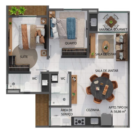 Imagem Apartamento com 2 Quartos à Venda, 56 m² em Jardim São Paulo - João Pessoa