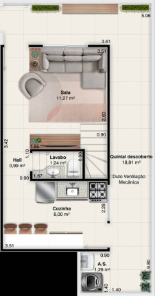 Sobrado com 2 Quartos à Venda, 52 m² em Antartica - Praia Grande