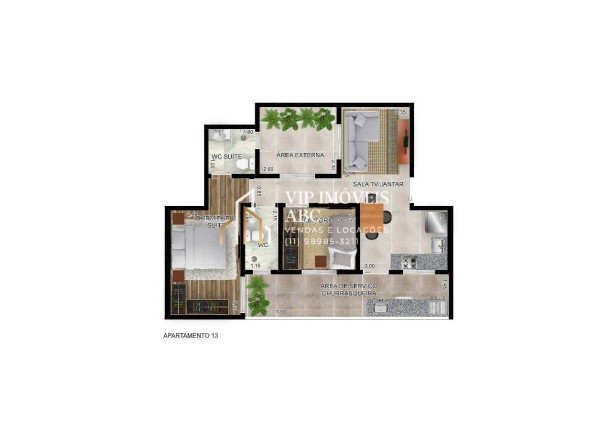 Imagem Apartamento com 2 Quartos à Venda, 61 m² em Santa Maria - Santo André Imagem Apartamento com 2 Quartos à Venda, 61 m² em Santa Maria - Santo André