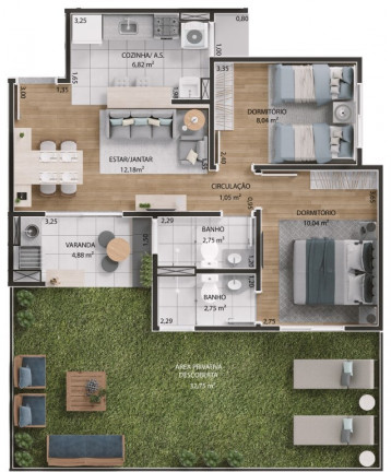 Imagem Apartamento com 2 Quartos à Venda, 55 m² em Jardim Do Bosque - Hortolândia