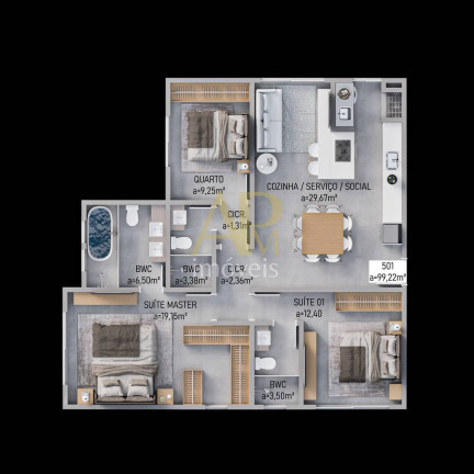 Imagem Apartamento com 3 Quartos à Venda, 99 m² em Pedra Branca - Palhoça Imagem Apartamento com 3 Quartos à Venda, 99 m² em Pedra Branca - Palhoça