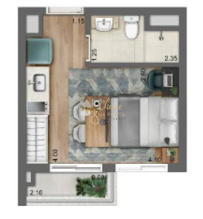 Kitnet com 1 Quarto à Venda, 21 m² em Santo Amaro - São Paulo