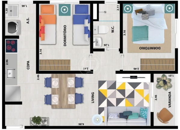 Imagem Apartamento com 1 Quarto à Venda, 40 m² em Vila Nova Manchester - São Paulo
