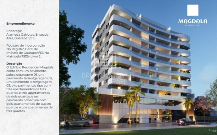 Apartamento com 3 Quartos à Venda, 182 m² em Enseada Azul - Guarapari