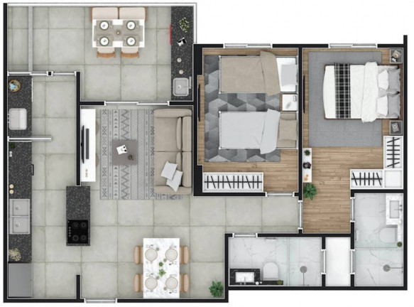 Imagem Apartamento com 2 Quartos à Venda, 68 m² em Guilhermina - Praia Grande