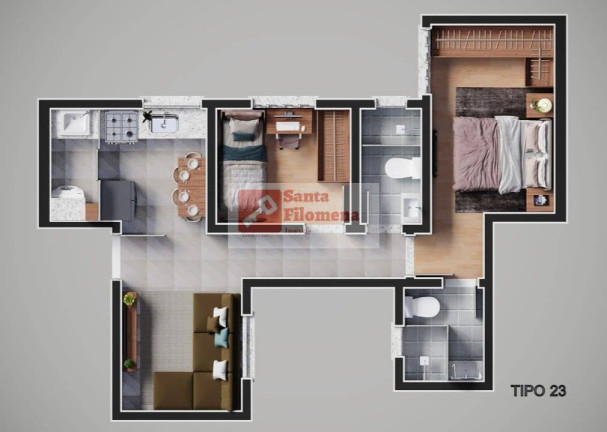 Imagem Apartamento com 2 Quartos à Venda, 43 m² em Campestre - Santo André Imagem Apartamento com 2 Quartos à Venda, 43 m² em Campestre - Santo André