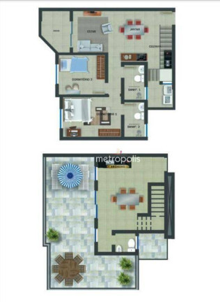 Imagem Apartamento com 1 Quarto à Venda, 54 m² em Vila Alzira - Santo André Imagem Apartamento com 1 Quarto à Venda, 54 m² em Vila Alzira - Santo André