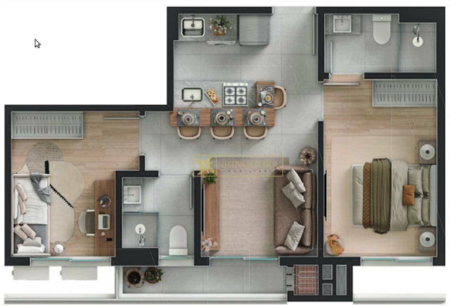Imagem Apartamento com 2 Quartos à Venda, 53 m² em Barreiros - São José