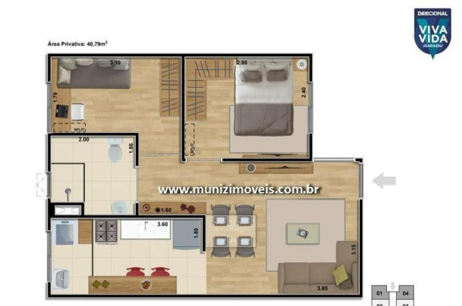 Imagem Apartamento com 2 Quartos à Venda, 40 m² em Centro - Igarassu