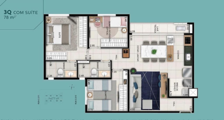 Imagem Apartamento com 3 Quartos à Venda, 76 m² em Jardim América - Goiânia