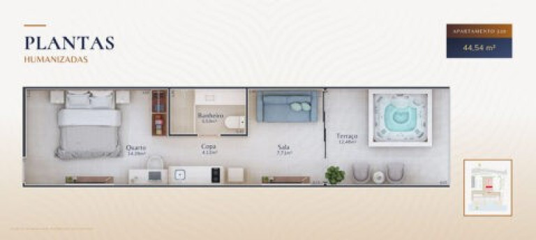Imagem Apartamento com 1 Quarto à Venda, 26 m² em Passagem - Cabo Frio