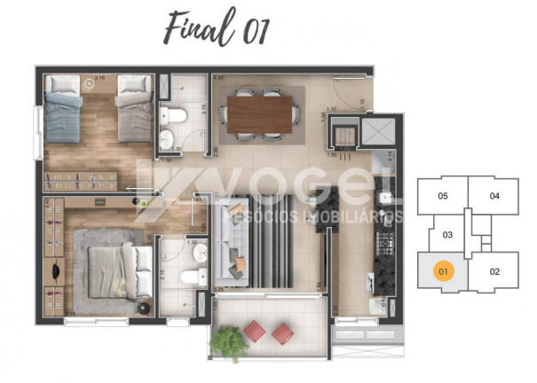 Imagem Apartamento com 2 Quartos à Venda, 52 m² em Centro - Canoas Imagem Apartamento com 2 Quartos à Venda, 52 m² em Centro - Canoas