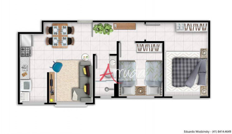 Imagem Apartamento com 2 Quartos à Venda, 47 m² em Floresta - Cascavel