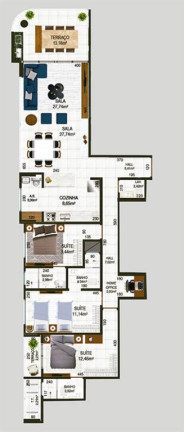 Apartamento com 3 Quartos à Venda, 132 m² em Forte - Praia Grande
