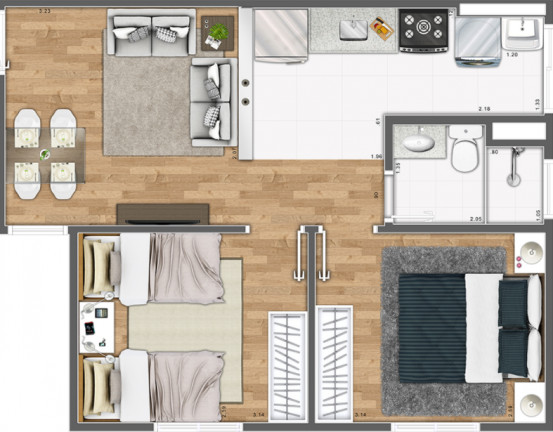 Imagem Apartamento com 2 Quartos à Venda, 42 m² em Parque Universitário De Viracopos - Campinas