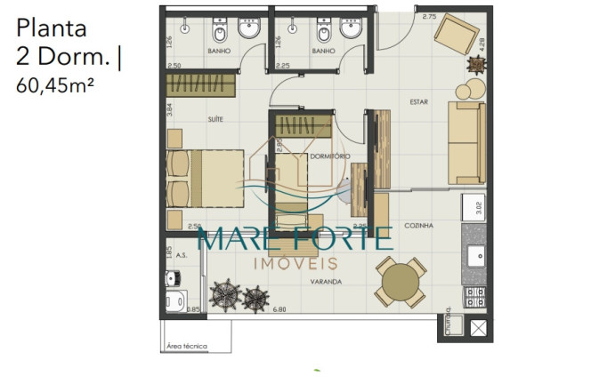 Imagem Apartamento com 2 Quartos à Venda, 60 m² em Perequê Açu - Ubatuba