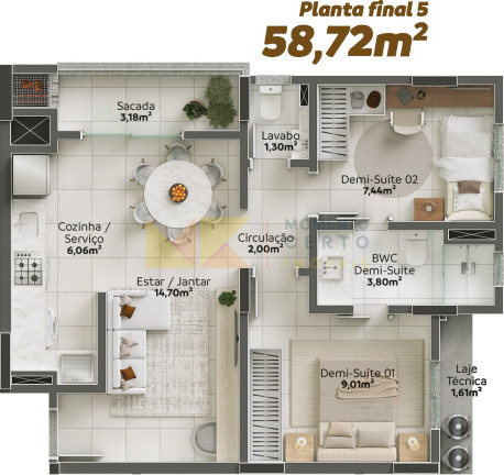 Imagem Apartamento com 2 Quartos à Venda, 51 m² em água Verde - Blumenau Imagem Apartamento com 2 Quartos à Venda, 51 m² em água Verde - Blumenau