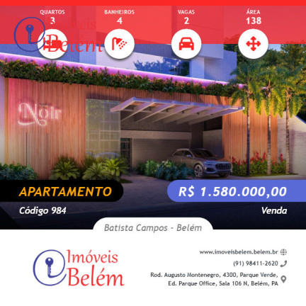 Imagem Apartamento com 3 Quartos à Venda, 138 m² em Batista Campos - Belém Imagem Apartamento com 3 Quartos à Venda, 138 m² em Batista Campos - Belém