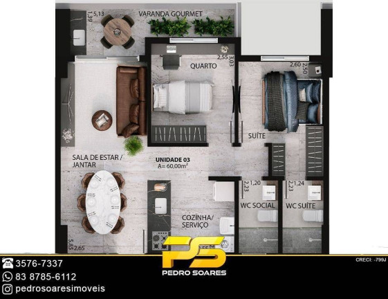 Apartamento com 3 Quartos à Venda, 90 m² em Aeroclube - João Pessoa