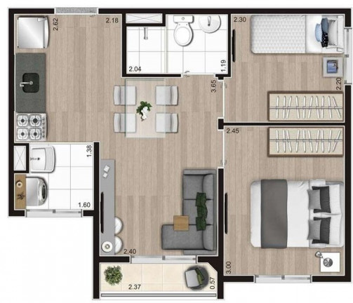 Imagem Imóvel com 2 Quartos à Venda, 37 m² em Jardim Imperador - São Paulo