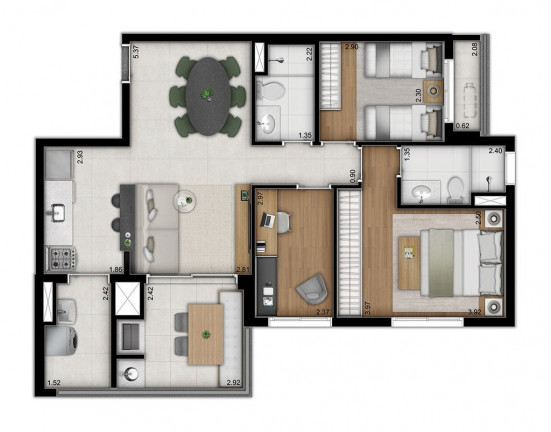 Imagem Apartamento com 2 Quartos à Venda, 70 m² em Vila Monte Alegre - São Paulo