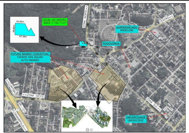 Imagem Terreno à Venda, 3.749 m² em Atiradores - Joinville Imagem Terreno à Venda, 3.749 m² em Atiradores - Joinville