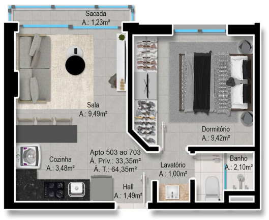 Imagem Apartamento com 2 Quartos à Venda, 65 m² em Farroupilha - Porto Alegre