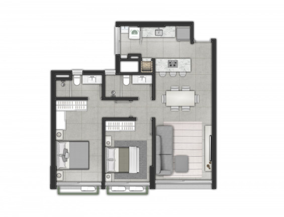 Imagem Apartamento com 2 Quartos à Venda, 73 m² em Centro - Torres