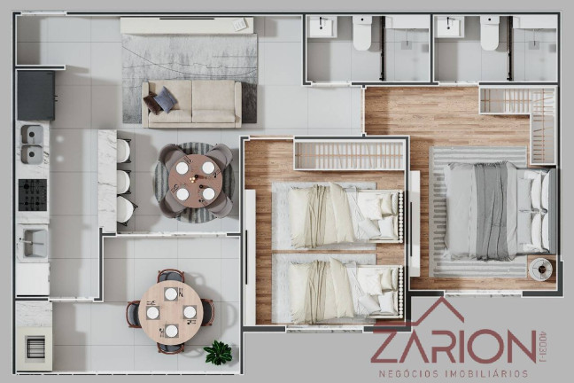 Imagem Apartamento com 2 Quartos à Venda, 63 m² em Vila Antônio Augusto Luiz - Caçapava