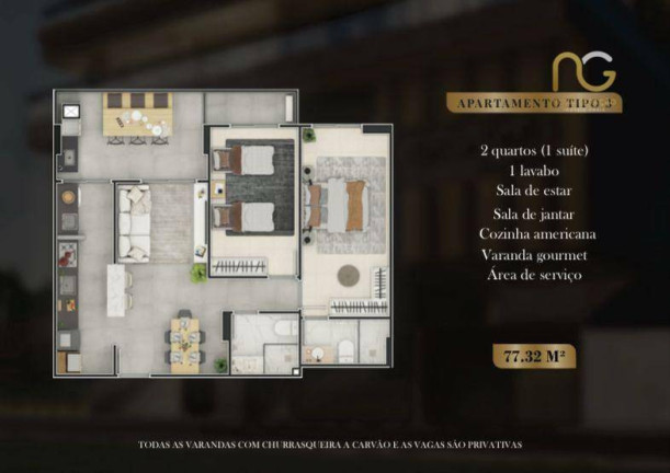 Imagem Apartamento com 2 Quartos à Venda, 77 m² em Canto Do Forte - Praia Grande Imagem Apartamento com 2 Quartos à Venda, 77 m² em Canto Do Forte - Praia Grande