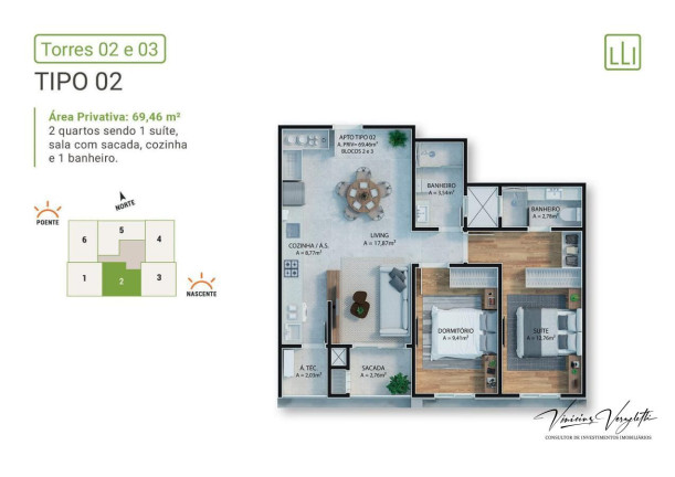Imagem Apartamento com 2 Quartos à Venda, 69 m² em Várzea Do Ranchinho - Itapema
