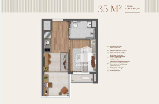 Imagem Studio com 1 Quarto à Venda, 35 m² em Pinheiros - São Paulo Imagem Studio com 1 Quarto à Venda, 35 m² em Pinheiros - São Paulo