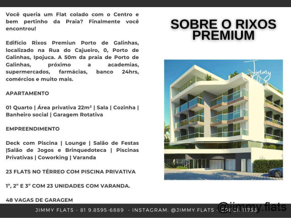 Imagem Apartamento com 1 Quarto à Venda, 21 m² em Centro, Porto De Galinhas - Ipojuca