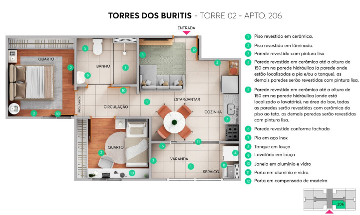 Imagem Imóvel com 2 Quartos à Venda, 45 m² em Samambaia Norte (samambaia) - Brasília