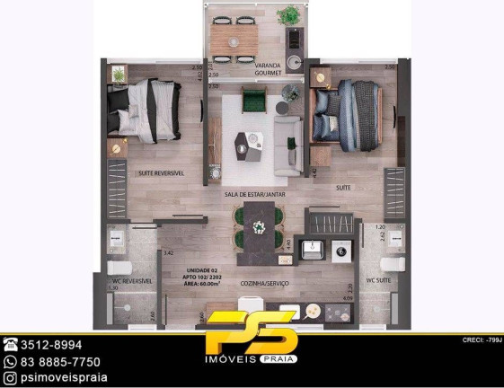 Imagem Apartamento com 2 Quartos à Venda, 140 m² em Jardim Oceania - João Pessoa