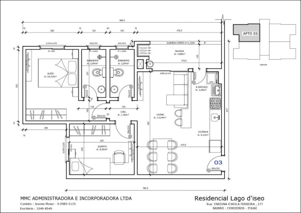 Imagem Apartamento com 2 Quartos à Venda, 59 m² em Cordeiros - Itajaí