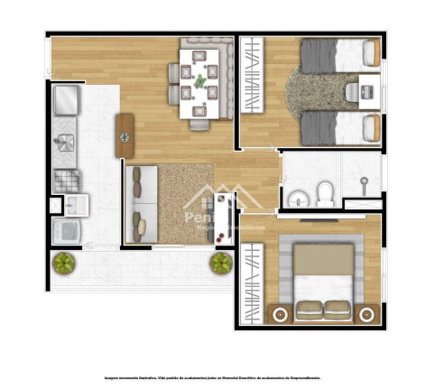 Apartamento com 2 Quartos à Venda, 49 m² em Jardim Anhangüera - Ribeirão Preto