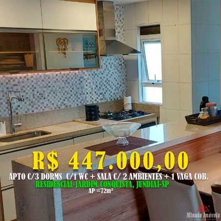 Apartamento com 3 Quartos à Venda, 72 m² em Jardim Tamoio - Jundiaí
