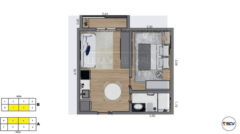 Imagem Apartamento com 1 Quarto à Venda, 28 m² em Porto Novo - Caraguatatuba