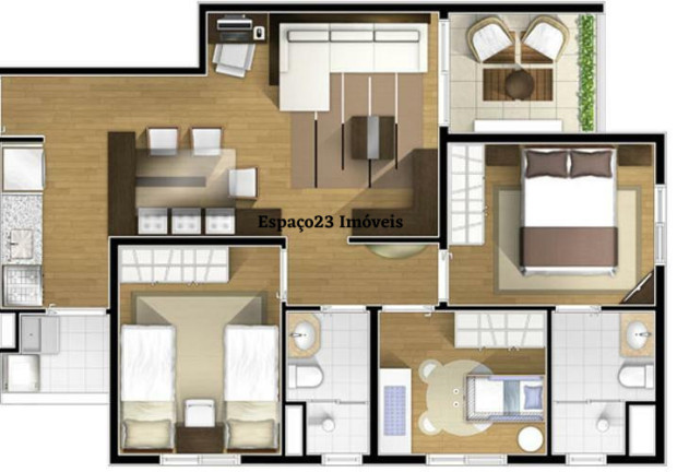 Imagem Apartamento com 2 Quartos à Venda, 61 m² em Campo Belo - São Paulo