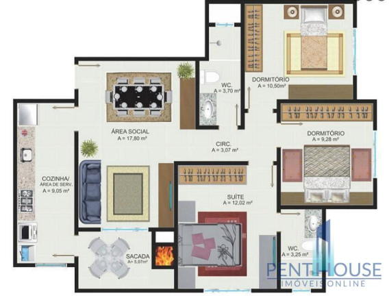 Imagem Apartamento com 3 Quartos à Venda, 87 m² em Nações - Balneário Camboriú Imagem Apartamento com 3 Quartos à Venda, 87 m² em Nações - Balneário Camboriú